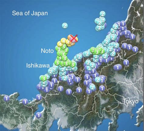 how many earthquakes has japan had in 2024